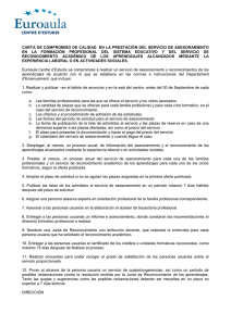 Carta Compromiso Calidad Euroaula: Asesoramiento y Reconocimiento