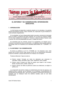 Entorno y Conservación: Intervención Educativa