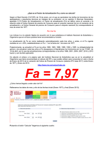 Factor de Actualización (Fa): Cálculo y Aplicación
