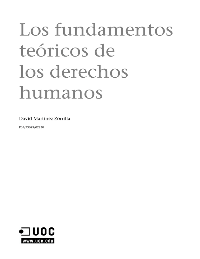 Los Fundamentos Teóricos De Los Derechos Humanos