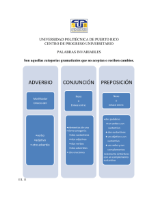 adverbio conjunción preposición
