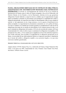 fianza, obligaciones derivadas de un contrato de obra pública