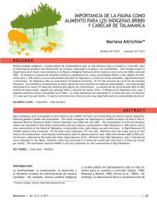 IMPORTANCIA DE LA FAUNA COMO ALIMENTO PARA LOS