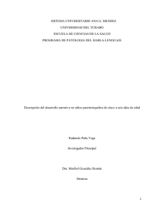 Descripción del desarrollo narrativo en niños puertorriqueños de