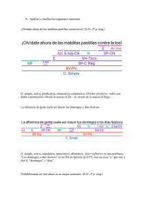 1. Analiza y clasifica las siguientes oraciones ¡Olvídate ahora de las