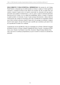 DOLO DIRECTO Y DOLO EVENTUAL. DIFERENCIAS. Del artículo