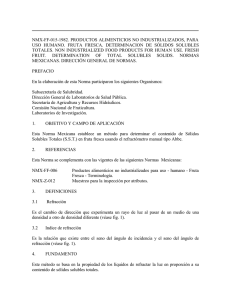 NMX-FF-015-1982: Sólidos Solubles en Fruta Fresca