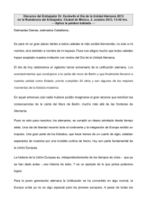 Discurso del Embajador Dr. Duckwitz el Día de la Unidad Alemana