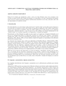 LENGUAJE Y CURRICULO: ALGUNAS CONSIDERACIONES DE