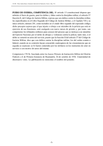 FUERO DE GUERRA, COMPETENCIA DEL. El artículo 13