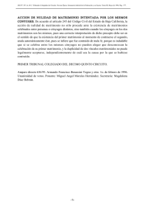 ACCION DE NULIDAD DE MATRIMONIO INTENTADA POR LOS