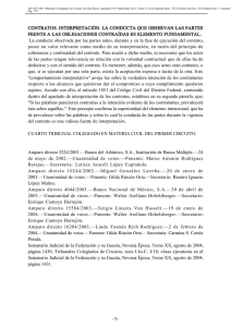 contratos. interpretación. la conducta que observan las partes frente