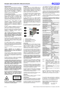 Receptor óptico modelo D211, Manual de Usuario 1 1 2