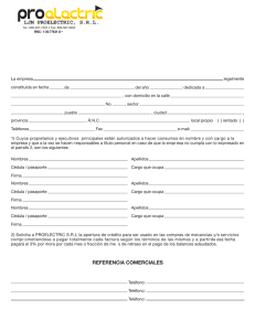 REFERENCIA COMERCIALES LJM PROELECTRIC, S.R.L.