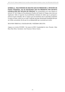 querella. tratándose de delitos que se persiguen a petición de parte