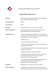 ACIDO CITRICO Anhidro Polvo