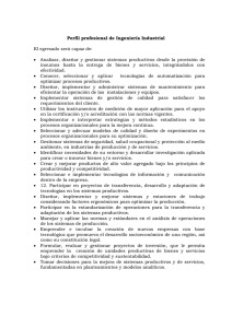 Perfil profesional de Ingeniería Industrial