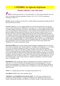 1 PEDRO: La Iglesia Sufriente