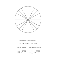 sin(A± B)=sinA cosB ± cos A sinB cos(A± B)= cos A cosB ∓ sin A