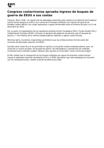 Congreso costarricense aprueba ingreso de buques de guerra de