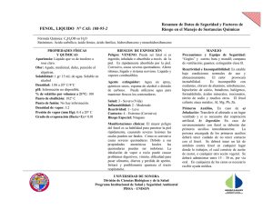 FENOL, LIQUIDO N° CAS - Departamento de Ciencias Químico