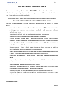 política integrada de calidad y medio ambiente