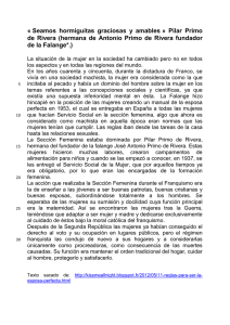 « Seamos hormiguitas graciosas y amables » Pilar Primo de Rivera