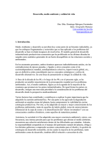 Desarrollo, medio ambiente y calidad de vida