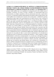 acceso a la averiguación previa. el artículo 16, párrafos segundo
