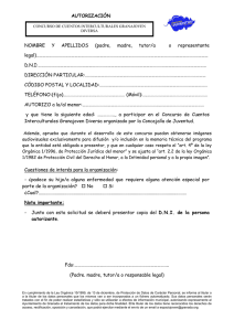 AUTORIZACIÓN NOMBRE Y APELLIDOS (padre, madre, tutor/a  o