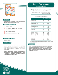 Leche sin lactosa descremada en polvo con adición de