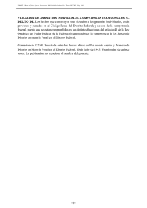VIOLACION DE GARANTIAS INDIVIDUALES, COMPETENCIA