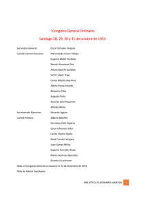 I Congreso General Ordinario. Santiago 28, 29, 30 y 31 de octubre
