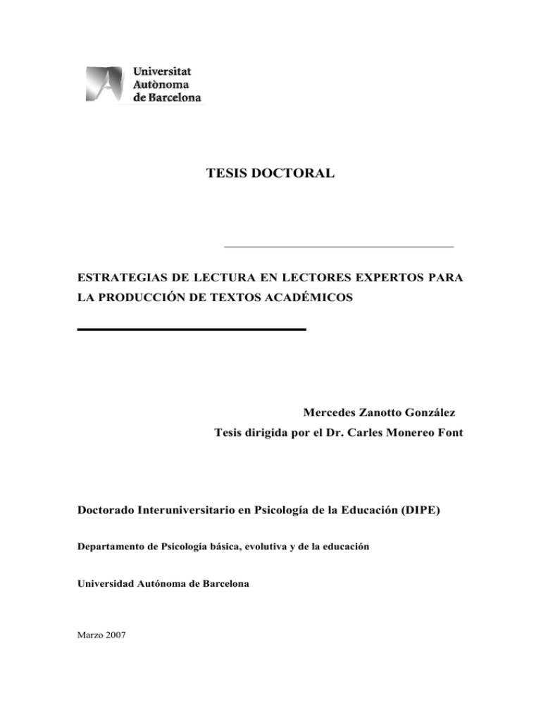 Estrategias De Lectura En Lectores Expertos Para La Producci n De
