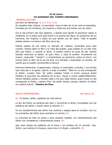 24 de enero III DOMINGO DEL TIEMPO ORDINARIO PRIMERA