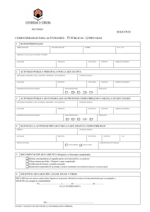 SOLICITUD COMPATIBILIDAD PARA ACTIVIDADES: PÚBLICAS