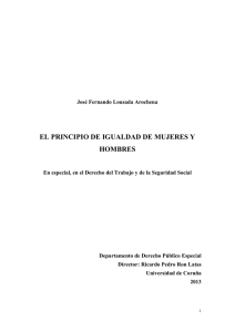 El principio de igualdad de mujeres y hombres : en especial