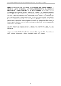 derecho de peticion. que debe entenderse por breve termino y cual