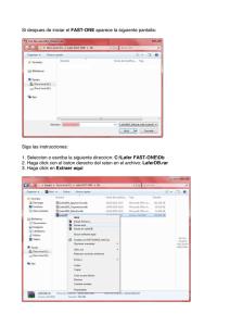 Si despues de iniciar el FAST-ONE aparece la siguiente pantalla