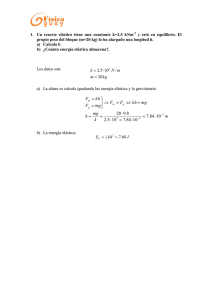 1. Un resorte elástico tiene una constante k=2.5 kNm y está en