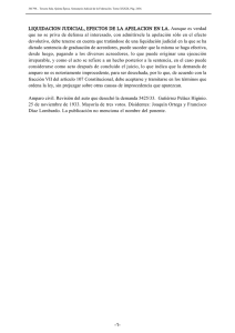 LIQUIDACION JUDICIAL, EFECTOS DE LA APELACION EN LA