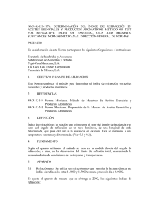 NMX-K-129-1976: Índice de Refracción en Aceites Esenciales