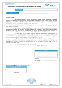 Instructivo para Transferencias a Países de Europa