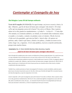 Contemplar el Evangelio de hoy