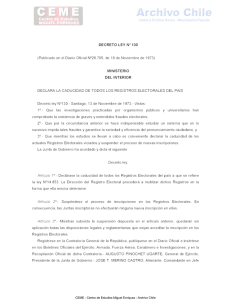1973 11 19 Junta Militar. Decreto Ley Nro. 130