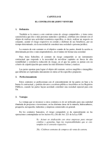 CAPITULO II EL CONTRATO DE JOINT VENTURE 1. Definición