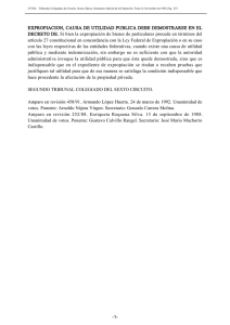 EXPROPIACION, CAUSA DE UTILIDAD PUBLICA DEBE