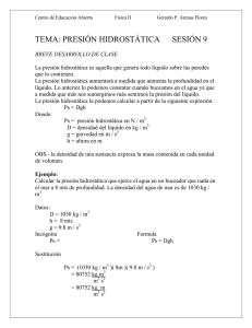 tema: presión hidrostática sesión 9
