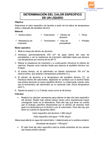 determinación del calor específico de un líquido