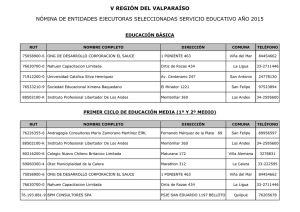 v región del valparaíso nómina de entidades ejecutoras